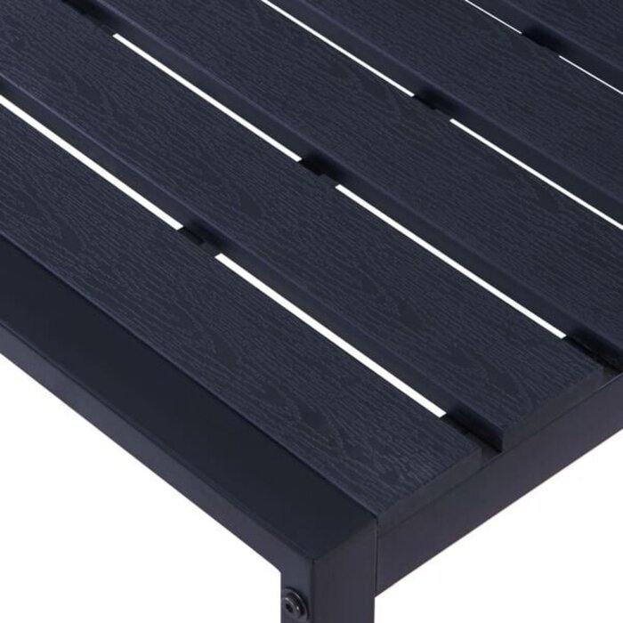 Gartenbank 180 cm, schwarz, aus PS-Platte & Eisen - 35% Rabatt