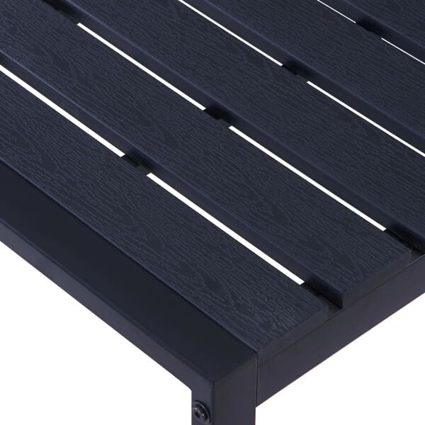 Gartenbank 180 cm, schwarz, aus PS-Platte & Eisen - 35% Rabatt