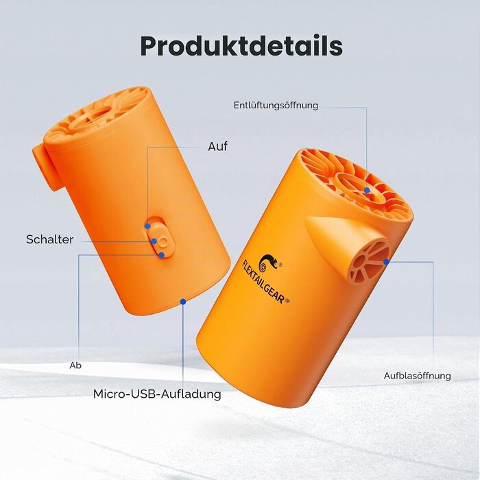 Elektrische Akku-Luftpumpe - 30% Rabatt - 250 l/min, inkl. 5 Aufsätze