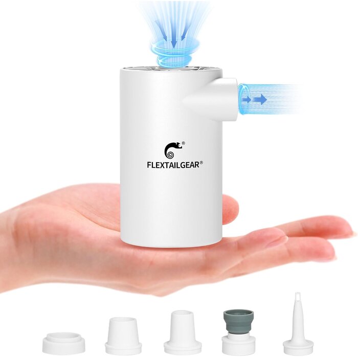 Elektrische Akku-Luftpumpe - 30% Rabatt - 250 l/min, inkl. 5 Aufsätze