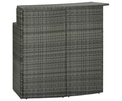 Vidaxl Garten-Bartisch Poly-Rattan 120x55x110cm Grau - 47% Rabatt