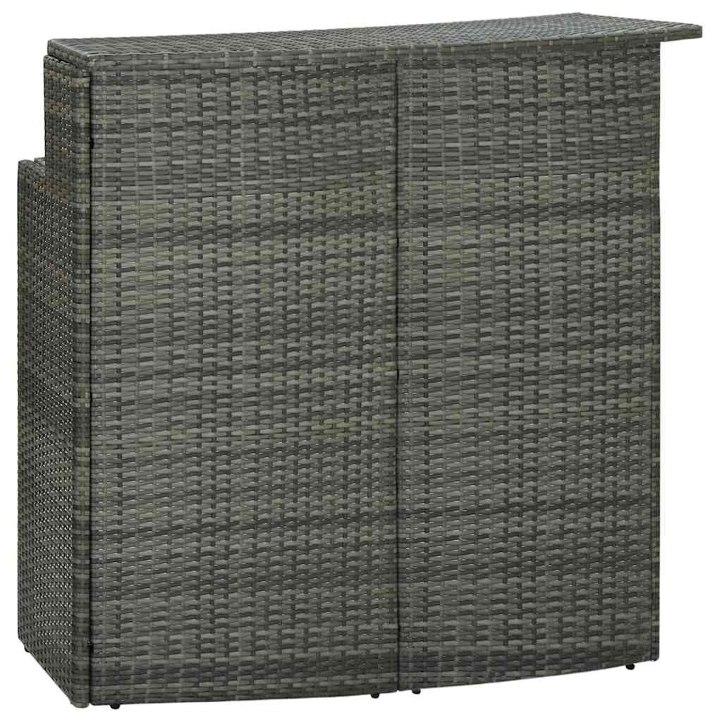 Garten-Bartisch Poly-Rattan 120x55x110cm - Grau - 35% Rabatt