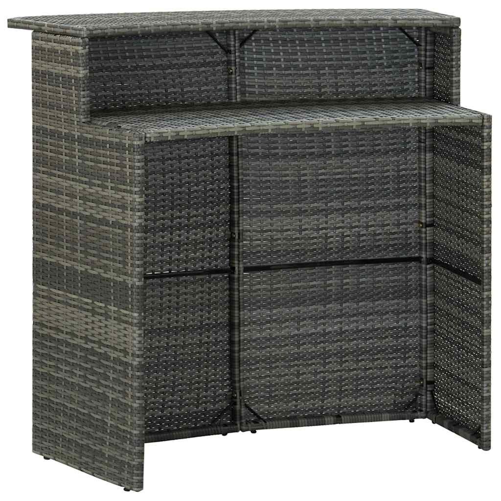 Garten-Bartisch Poly-Rattan 120x55x110cm - Grau - 35% Rabatt