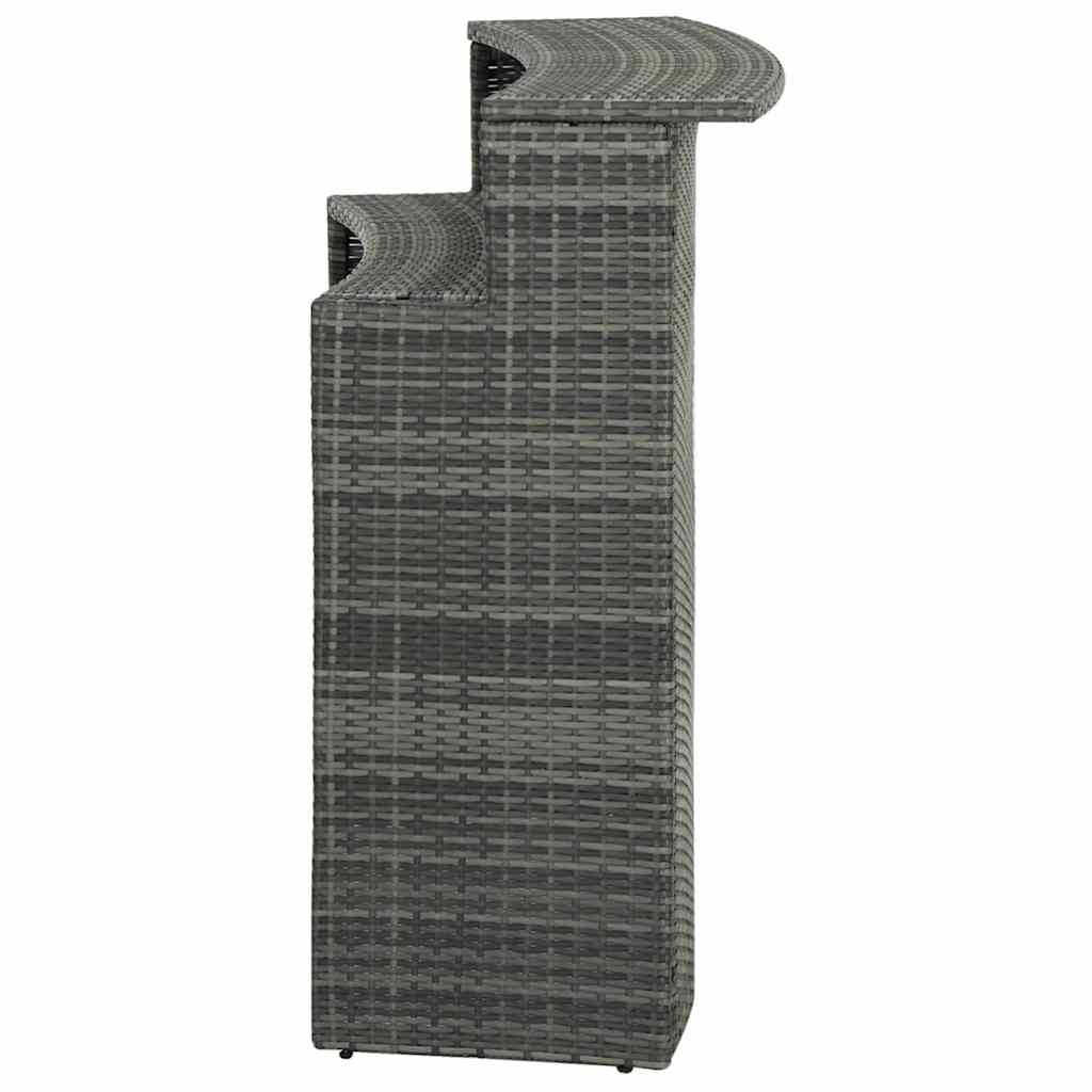 Garten-Bartisch Poly-Rattan 120x55x110cm - Grau - 35% Rabatt