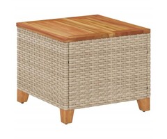 Vidaxl Gartentisch 45x45x37 cm aus Polyrattan & Akazienholz - 46% Rabatt