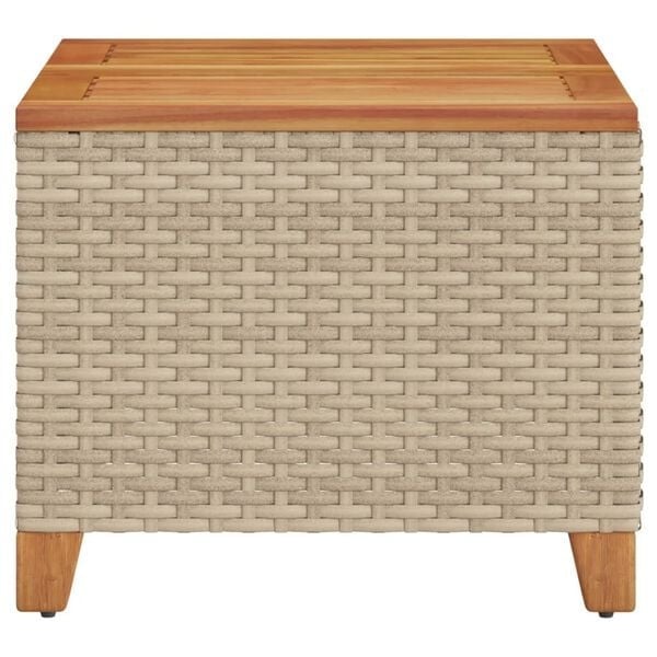 Gartentisch aus Polyrattan & Akazie 45x45 cm - 33% Rabatt