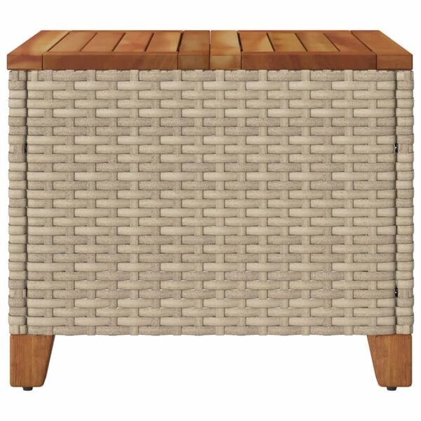 Gartentisch aus Polyrattan & Akazie 45x45 cm - 33% Rabatt