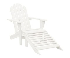 Vidaxl Hartholz Gartenstuhl mit Hocker Weiß - 46% Rabatt