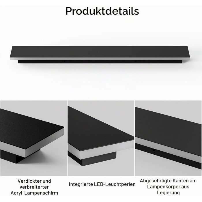 Moderne 120cm LED-Wandleuchte Schwarz 40W - 33% Rabatt