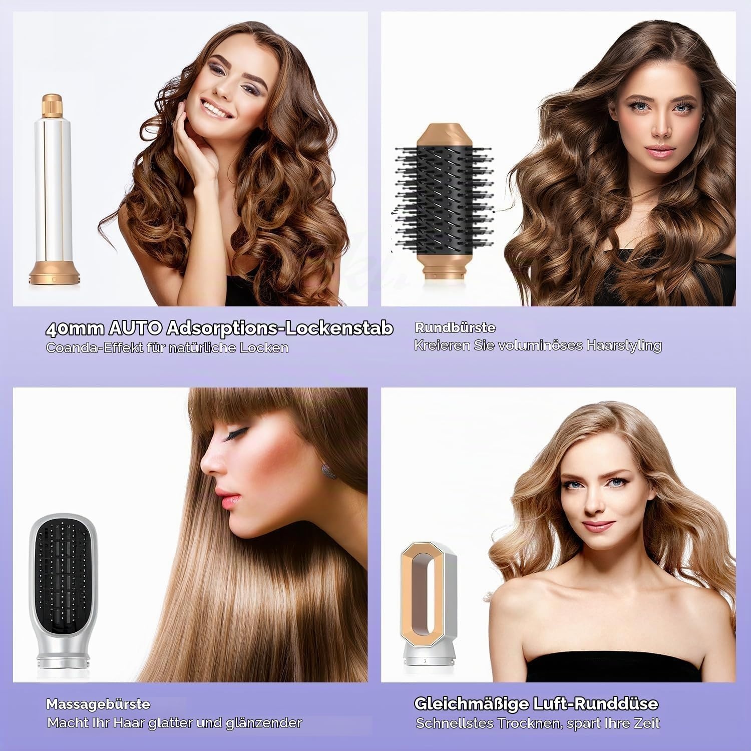 6-in-1 Warmluftbürste Haarstyling-Set - 1000W - 33% Rabatt