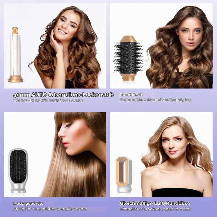 6-in-1 Warmluftbürste Haarstyling-Set - 1000W - 33% Rabatt