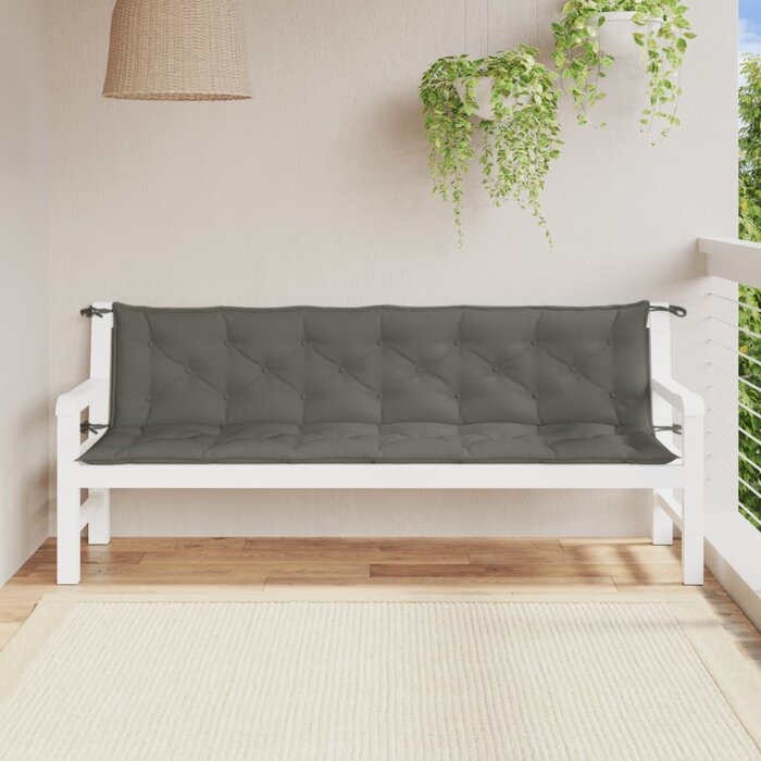 Gartenbankauflagen 2er-Set 200x50x7 cm Dunkelgrau - 34% Rabatt