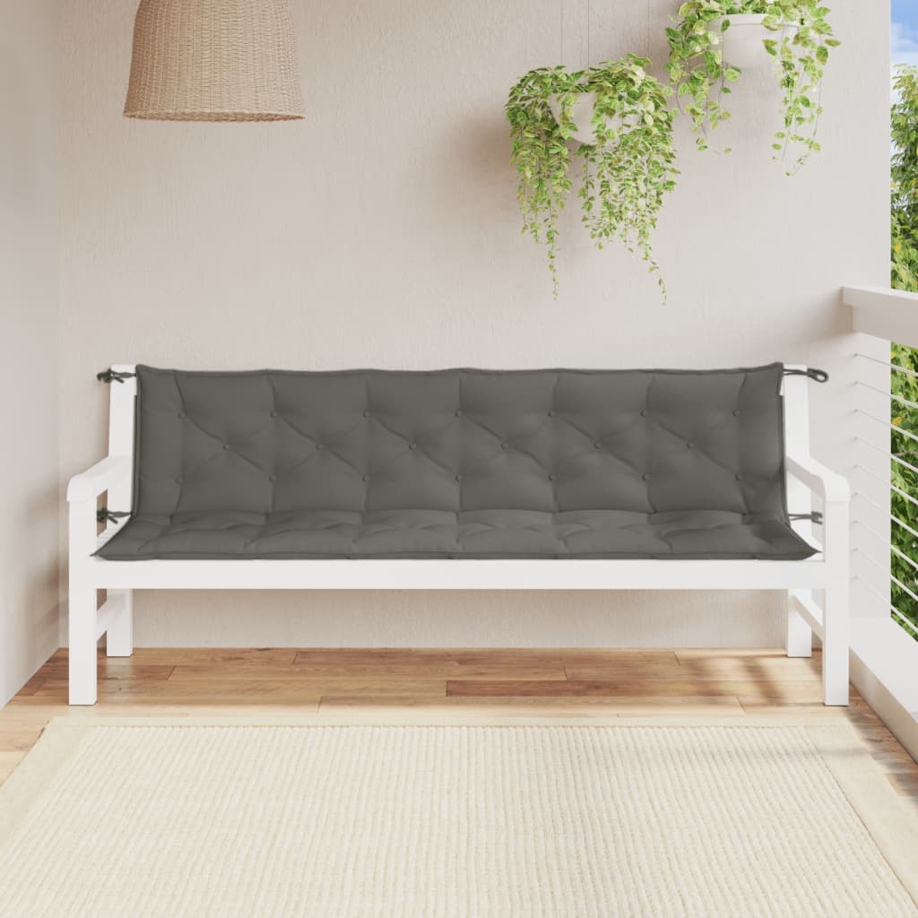 Gartenbankauflagen 2er-Set 200x50x7 cm Dunkelgrau - 34% Rabatt