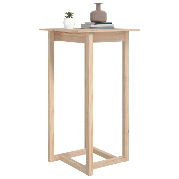 Bartisch aus massivem Kiefernholz 60x60x110 cm - 34% Rabatt