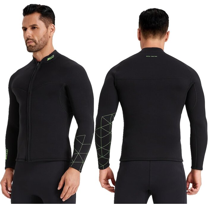 3 mm Neopren-Wetsuit-Oberteil Herren, Schwarz, Größe L - 32% Rabatt