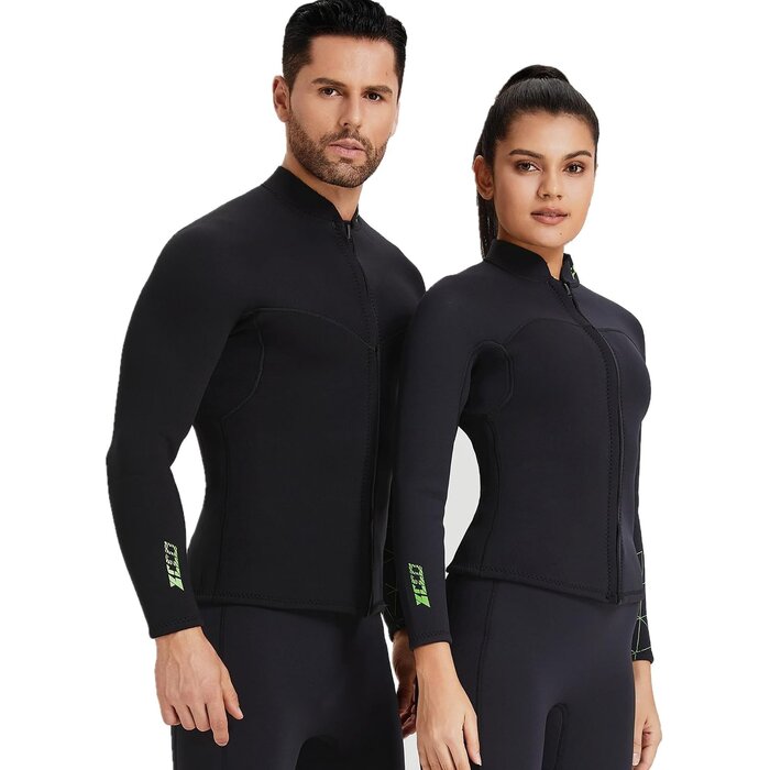 3 mm Neopren-Wetsuit-Oberteil Herren, Schwarz, Größe L - 32% Rabatt