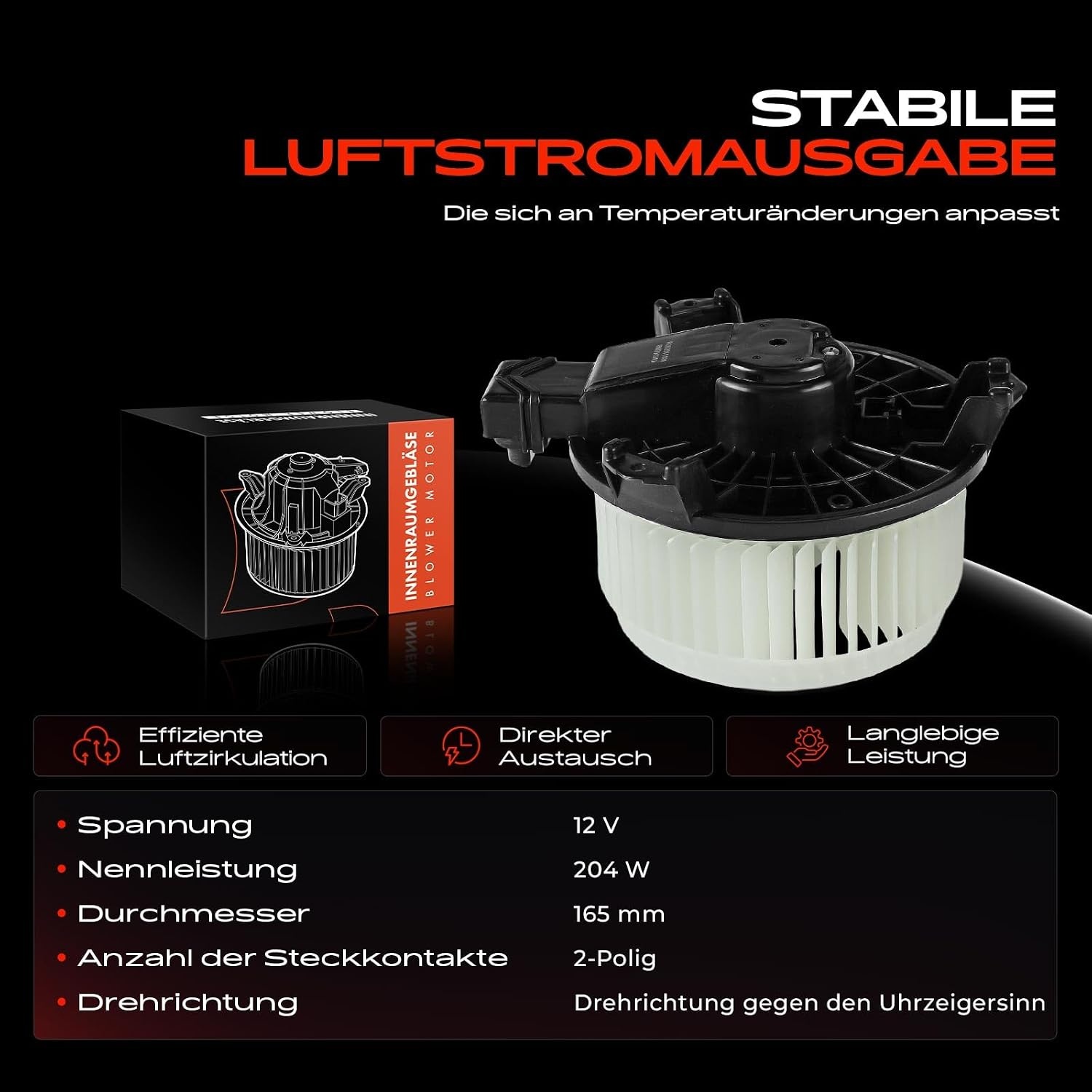 Innenraumgebläse 12V 132W für Honda & Jeep - 32% Rabatt