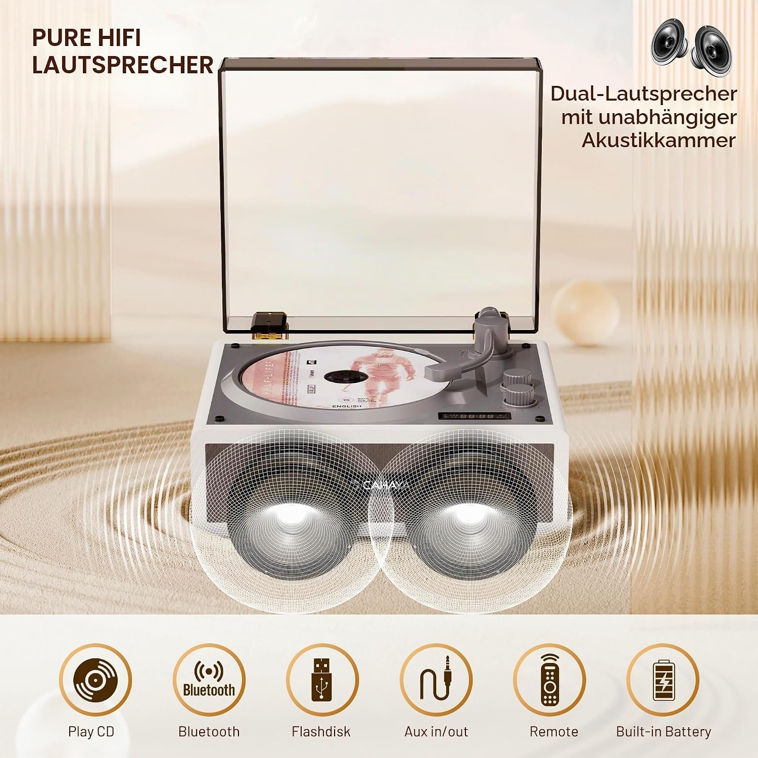 Mobiler CD-Player mit Bluetooth & HiFi-Sound - 33% Rabatt auf Retoure