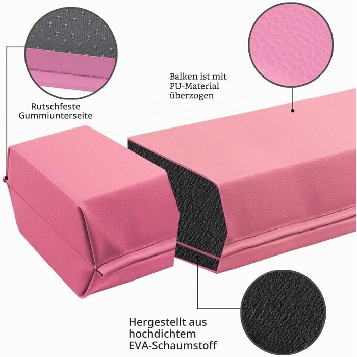 Klappbarer Schwebebalken 300 cm, Rosa - 34% Rabatt auf Retourenware