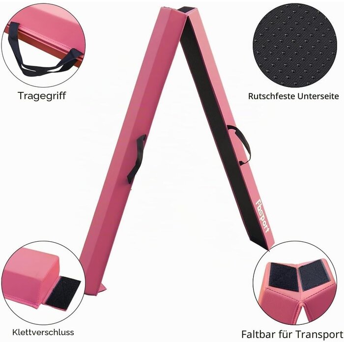 Klappbarer Schwebebalken 300 cm, Rosa - 34% Rabatt auf Retourenware