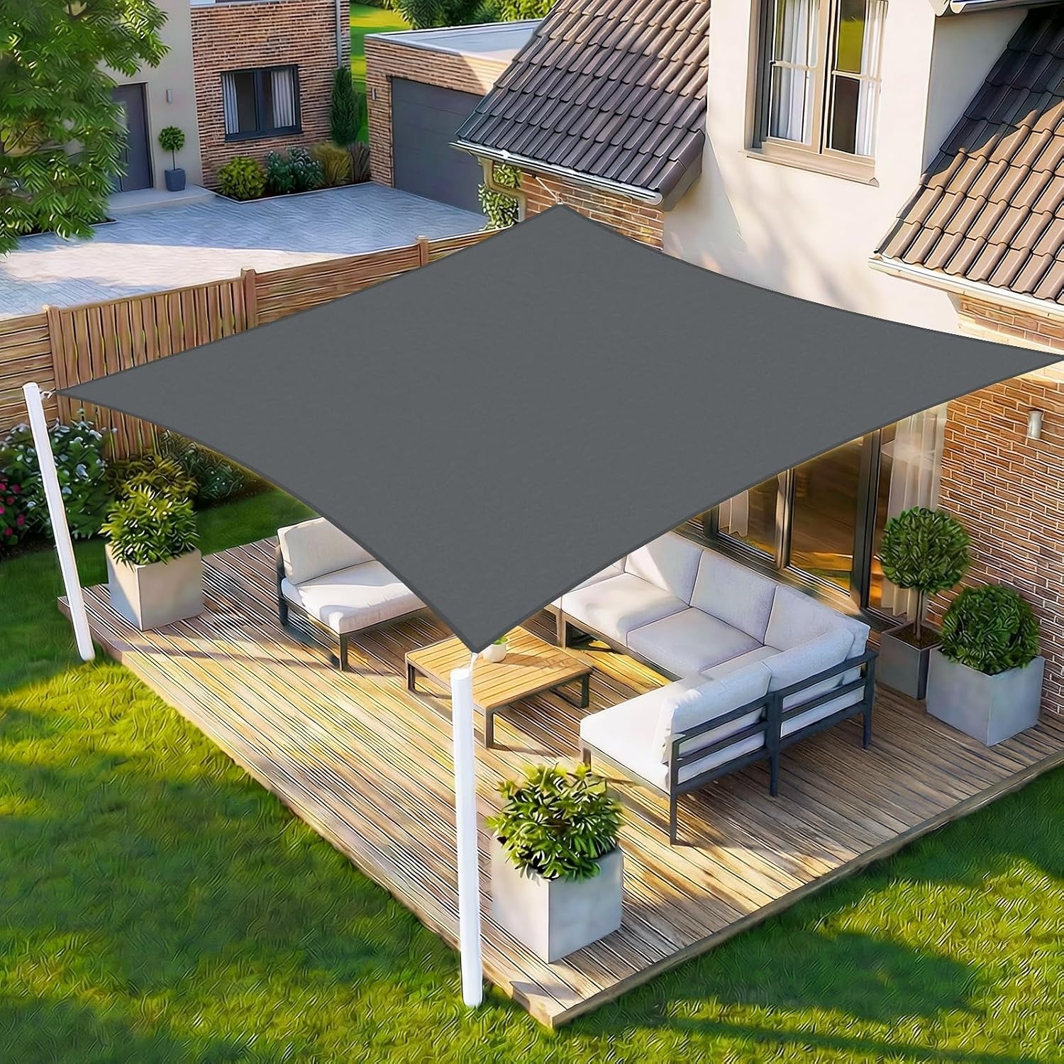 Sonnensegel Rechteckig 4x5m Anthrazit - 34% Rabatt auf Retourenware