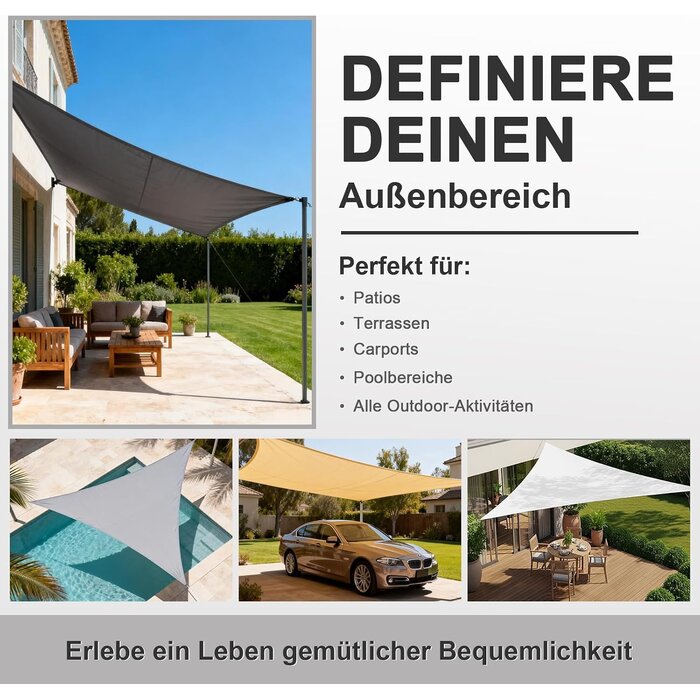Sonnensegel Rechteckig 4x5m Anthrazit - 34% Rabatt auf Retourenware