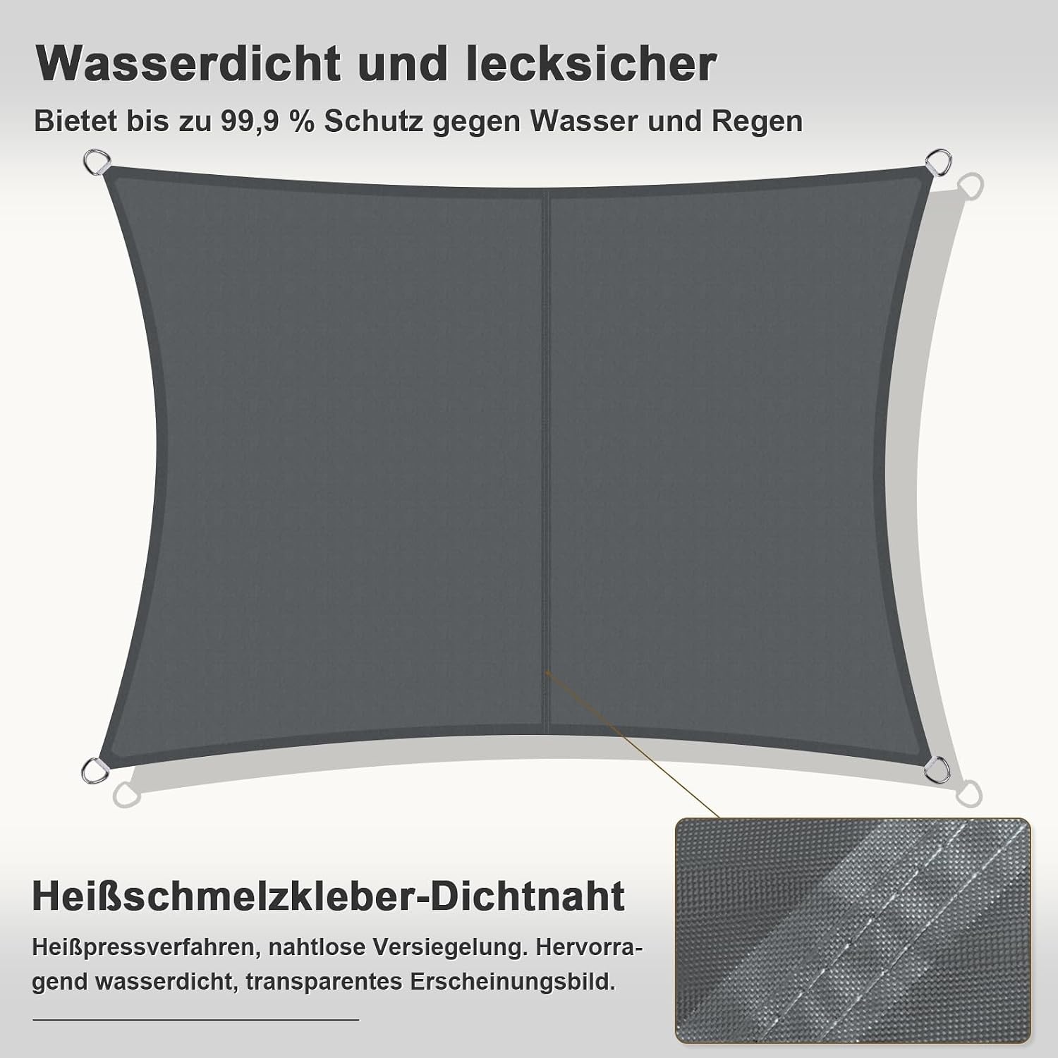 Sonnensegel Rechteckig 4x5m Anthrazit - 34% Rabatt auf Retourenware