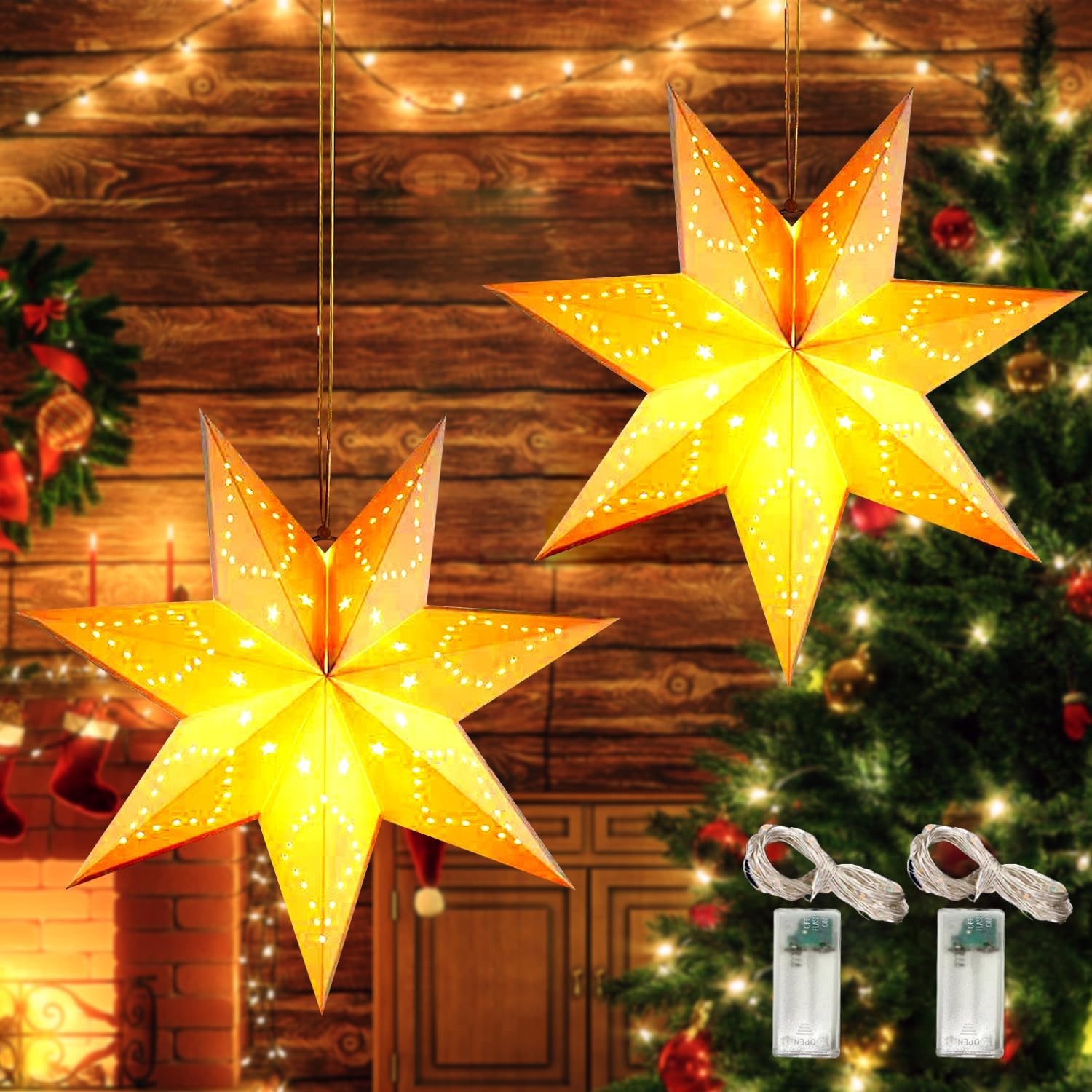 LED-Weihnachtssterne 3er-Set, 30 cm, 8 Modi, mit Fernbedienung - 29% Rabatt