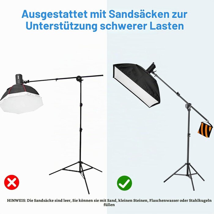Profi-Lampenstativ 400 cm, luftgefedert - 34% Rabatt auf Retourenware