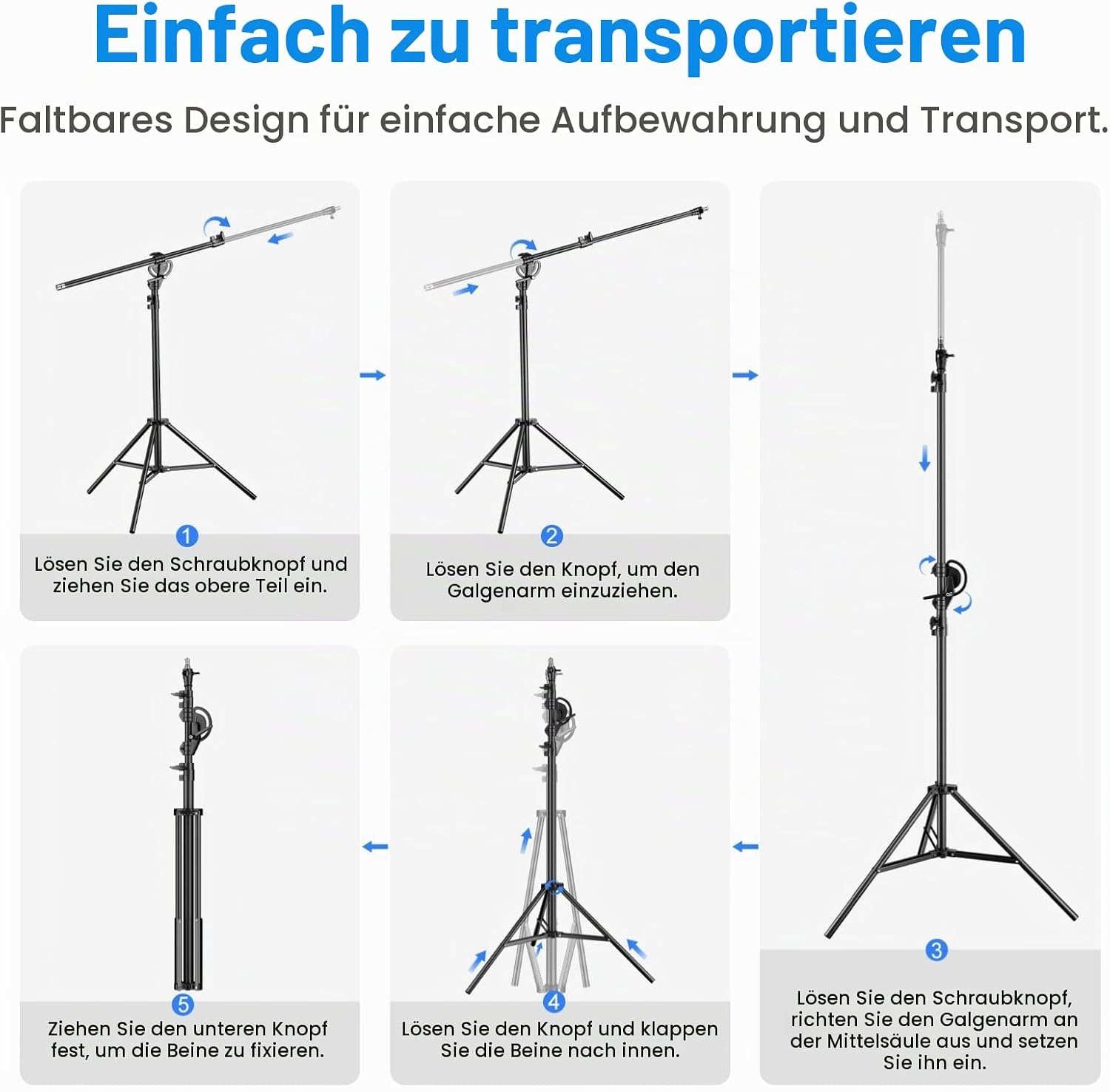 Profi-Lampenstativ 400 cm, luftgefedert - 34% Rabatt auf Retourenware
