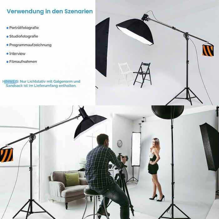 Profi-Lampenstativ 400 cm, luftgefedert - 34% Rabatt auf Retourenware
