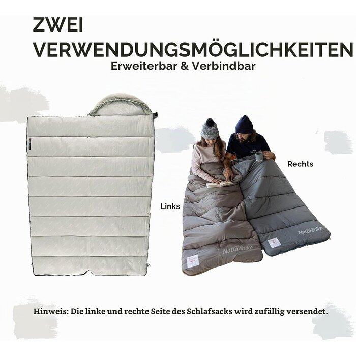 3-Jahreszeiten-Schlafsack, 220x80 cm, Steingrau - 32% Rabatt