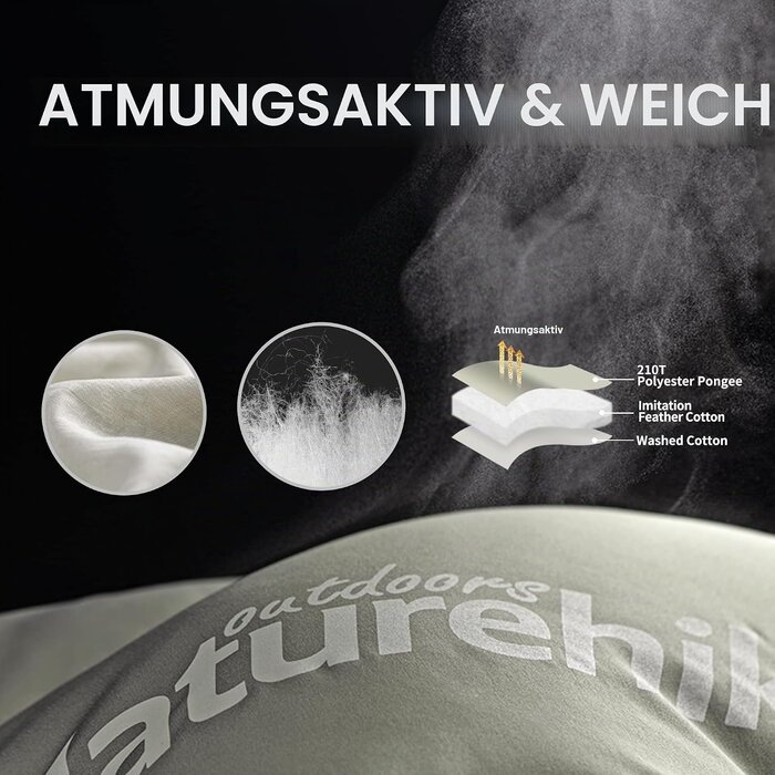 3-Jahreszeiten-Schlafsack, 220x80 cm, Steingrau - 32% Rabatt