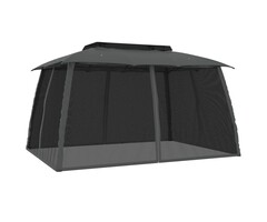 Vidaxl Gartenpavillon Anthrazit 3,93x2,93m mit Netzseitenwänden - 47% Rabatt