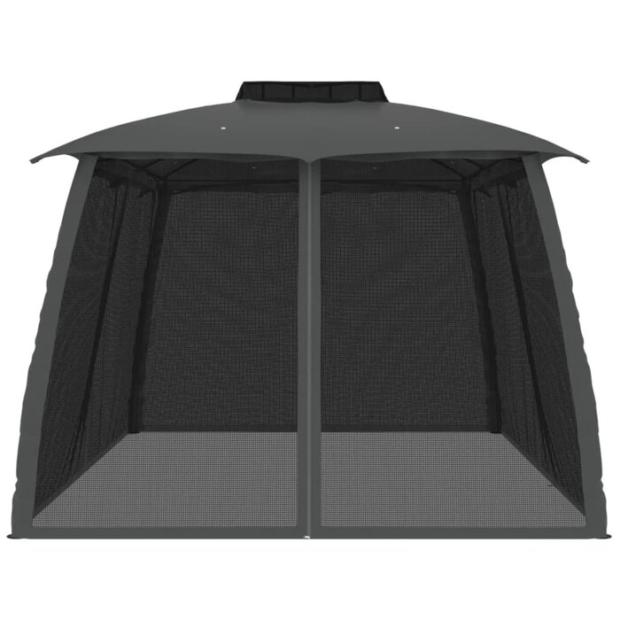 Gartenpavillon mit Netzseitenwänden, 3,93x2,93m, Anthrazit - 35% Rabatt