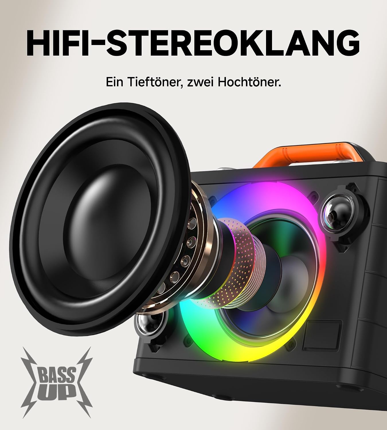 Karaoke-Maschine mit 2 Mikrofonen & RGB-Licht - 34% Rabatt