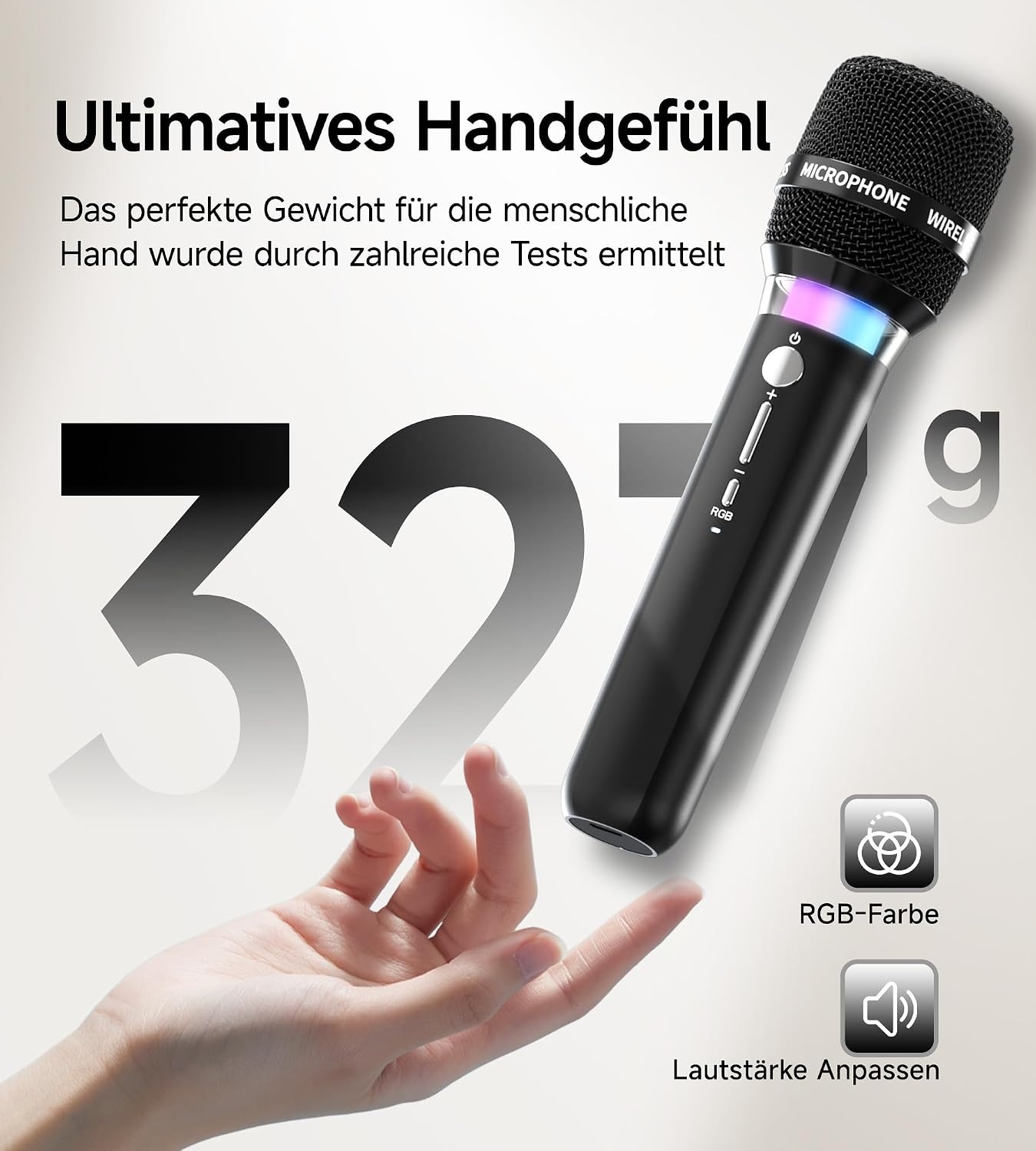 Karaoke-Maschine mit 2 Mikrofonen & RGB-Licht - 34% Rabatt