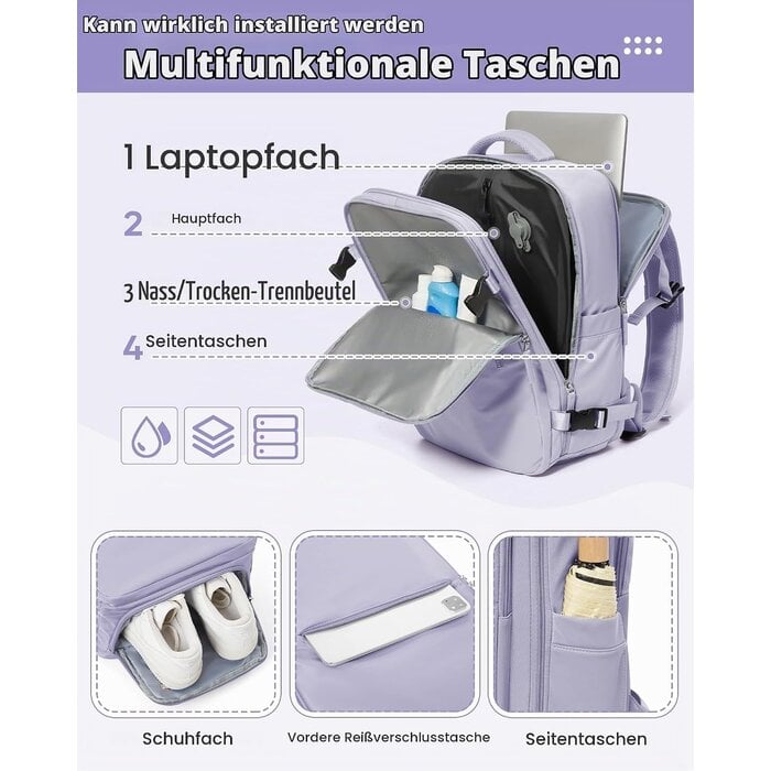 Vakuum-Reiserucksack 40x30x20 cm - Violett - 33% Rabatt