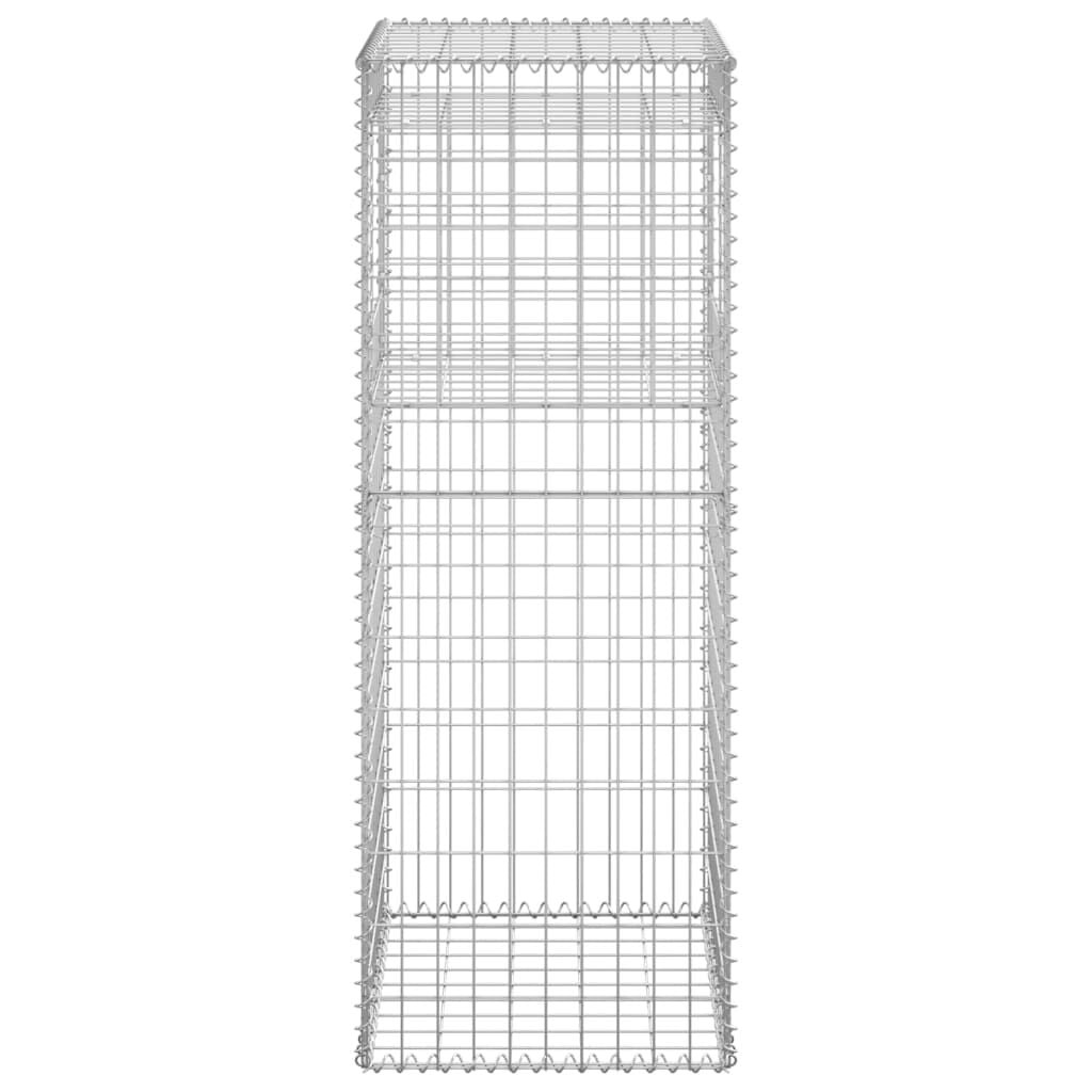 Gabionen-Säulen 2er Set 50x50x140 cm Silber - 34% Rabatt
