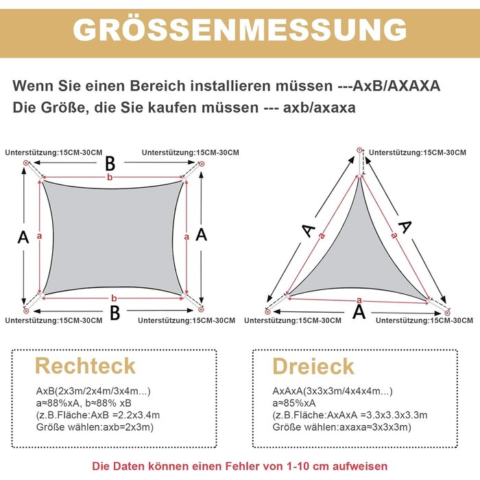 Sonnensegel Dreieck 5x5x7m Sandfarben - 33% Rabatt auf Retourenware