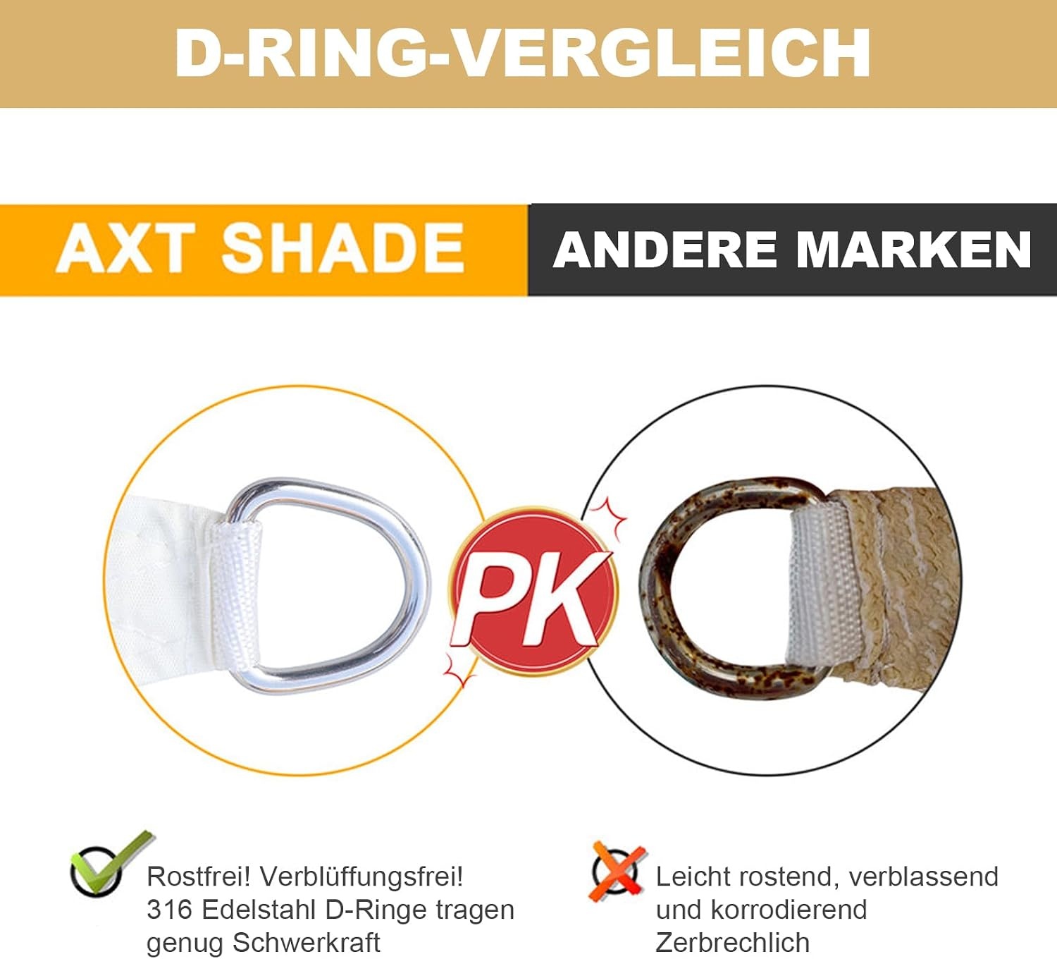 Sonnensegel Dreieck 5x5x7m Sandfarben - 33% Rabatt auf Retourenware