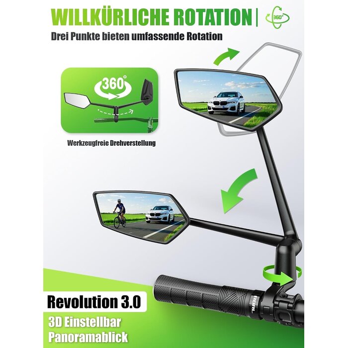 Fahrrad-Rückspiegel Set 3D verstellbar - 32% Rabatt