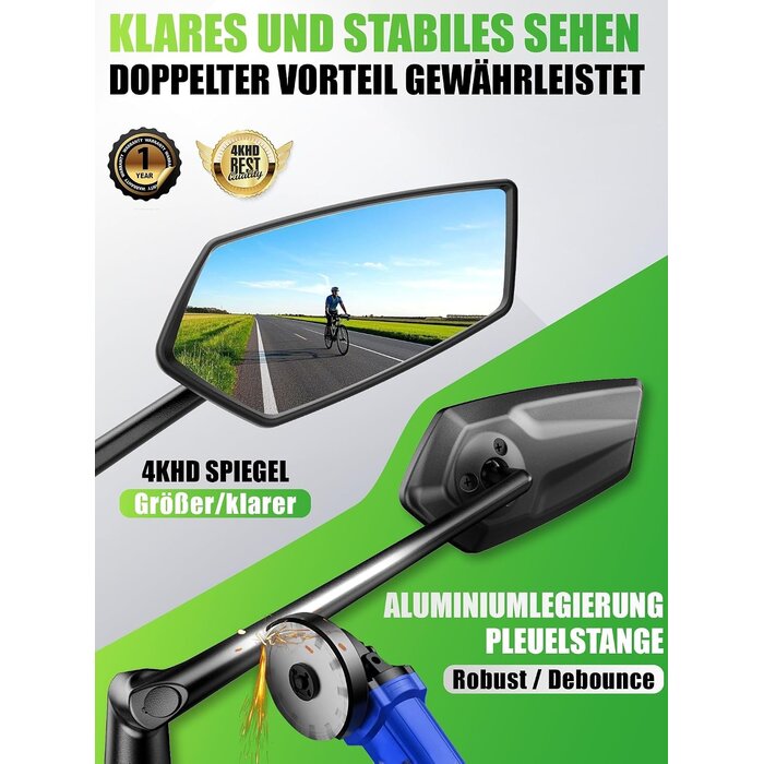 Fahrrad-Rückspiegel Set 3D verstellbar - 32% Rabatt