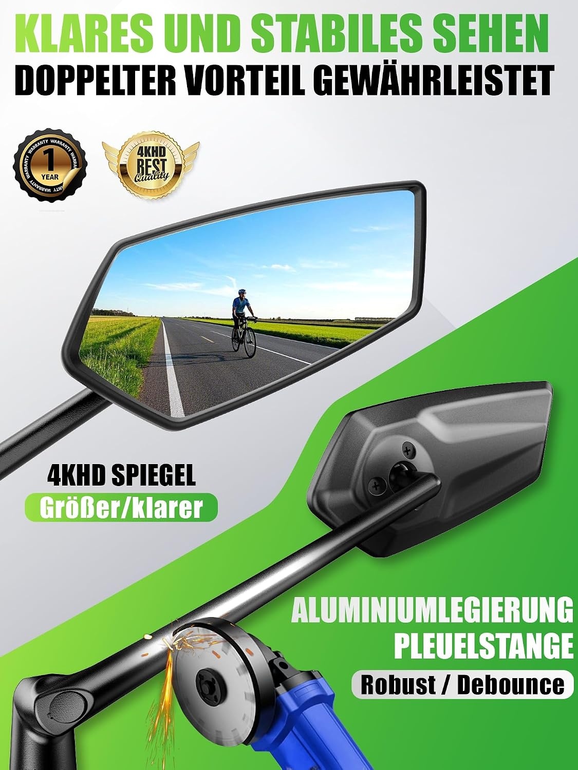 Fahrrad-Rückspiegel Set 3D verstellbar - 32% Rabatt