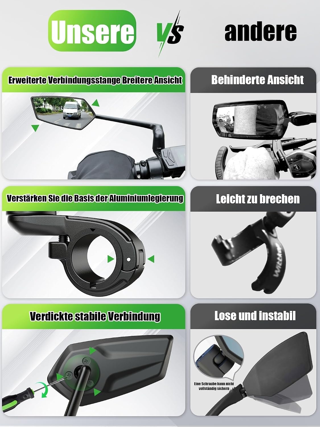Fahrrad-Rückspiegel Set 3D verstellbar - 32% Rabatt