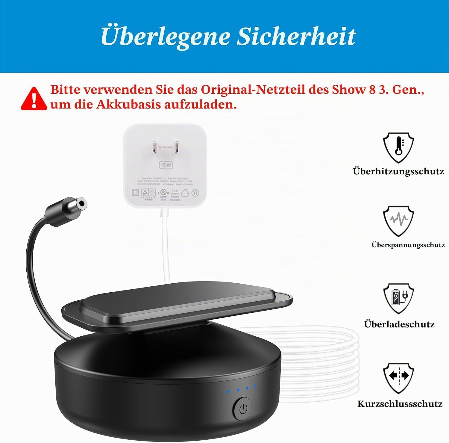 Mobile Akku-Ladestation für Show 8 (3. Gen) - Schwarz - 33% Rabatt