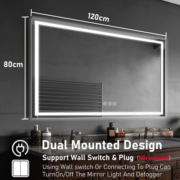 LED Badezimmerspiegel 80x120cm - 34% Rabatt - Dimmbar & Antibeschlag