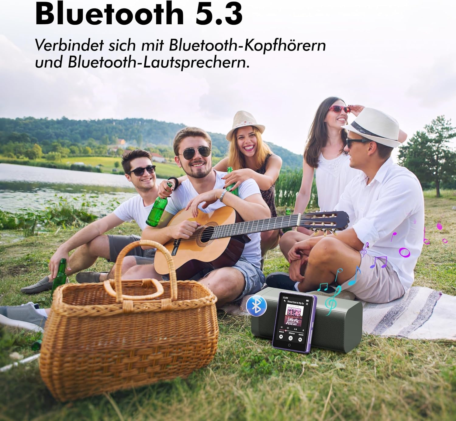 MP3- und MP4-Player 64GB Touchscreen Bluetooth 5.3 lila - 28% Rabatt