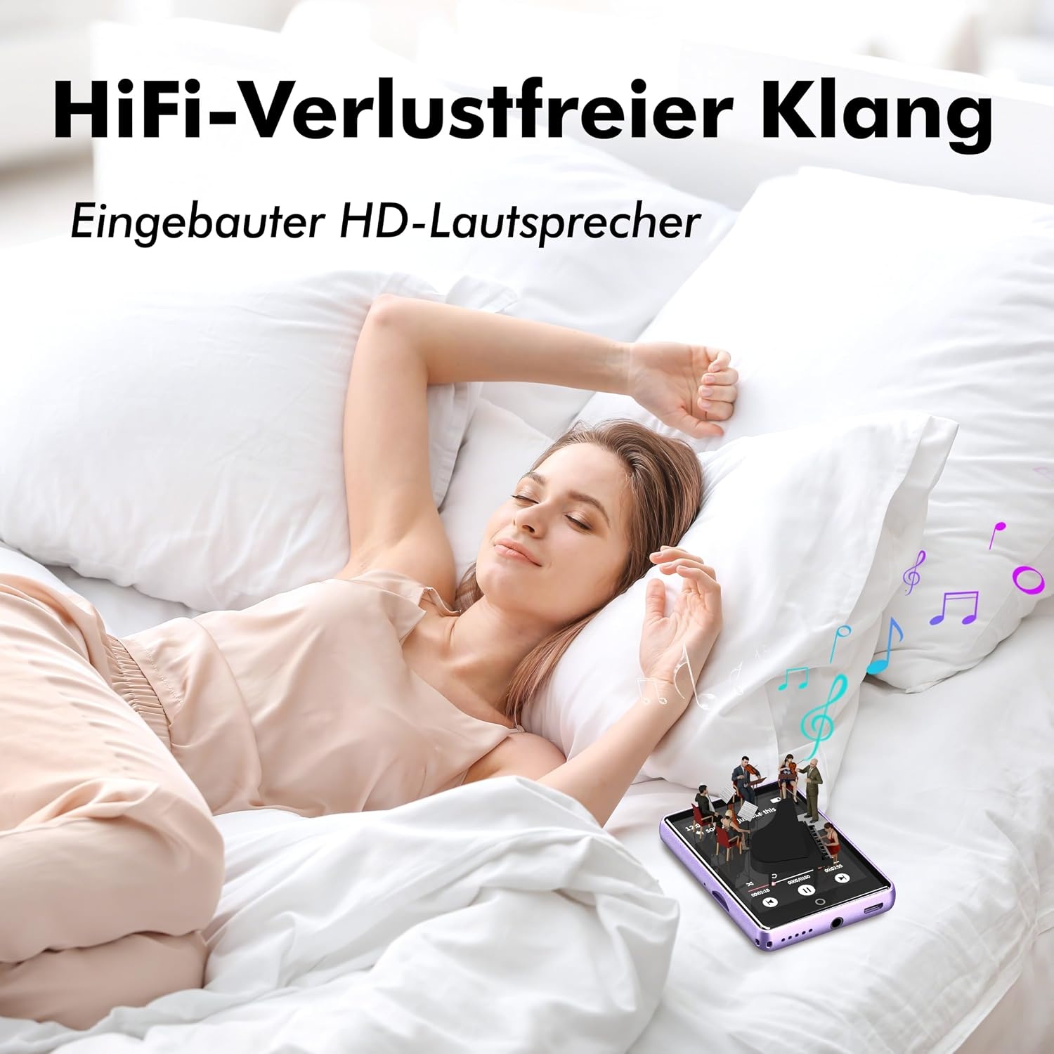 MP3- und MP4-Player 64GB Touchscreen Bluetooth 5.3 lila - 28% Rabatt