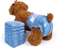 Hundewindeln für Hündinnen, S, Blau Jeans, 48 Stk. - 42% Rabatt